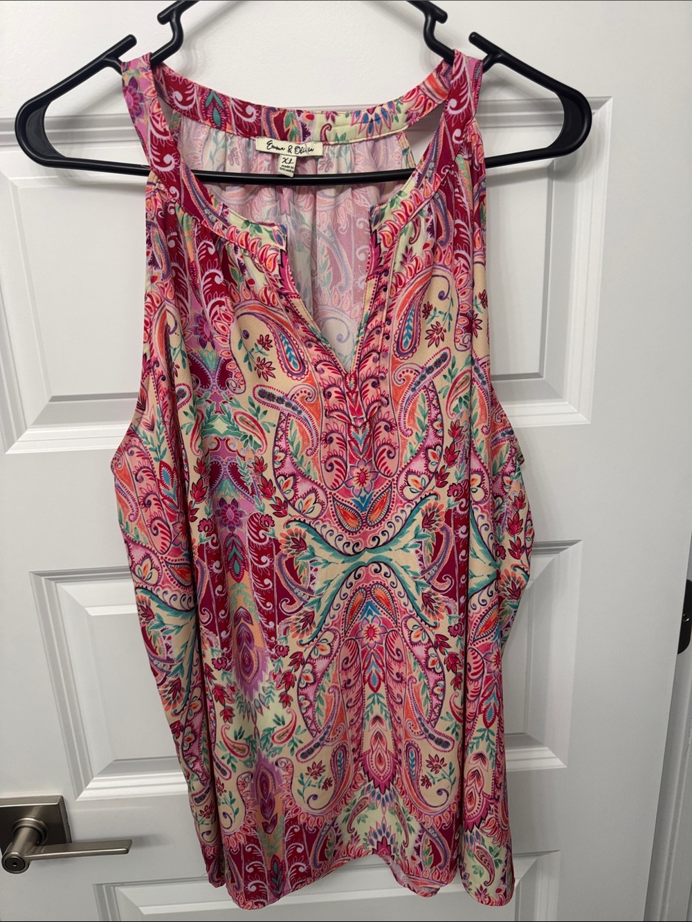 Vibrant Paisley Sleeveless Camisole - Pink Multi